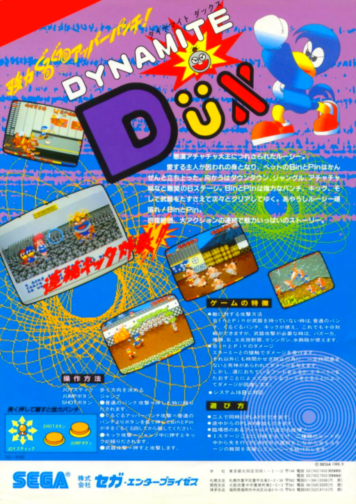 Dynamite Dux (set 1, World, 8751 317-0095) Arcade Game Cover